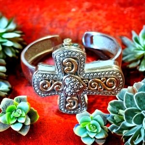 Gorgeous vintage Geneva silver decorated crosswatch